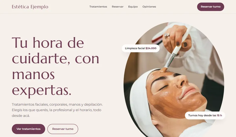 Páginas web para peluquerías y centros de estética: VB Web Studio